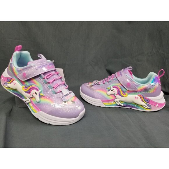 Skechers Unicorn Chaser Girls Pink White Size 2 Brand New In Box !! - Picture 1 of 11